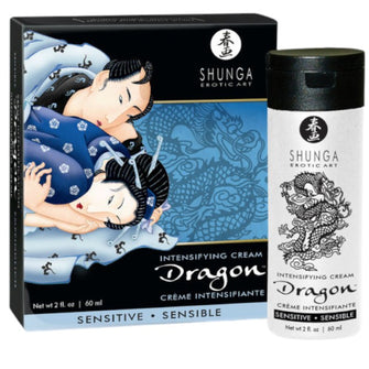 Cremă unisex SHUNGA Dragon Intensifying Sensitive Cream, pentru stimularea zonelor intime, cu efect dublu de încălzire și răcire, 60 ml
