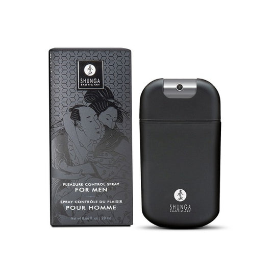 Spray SHUNGA Pleasure Control Spray For Men, pentru întârzierea ejaculării, cu ulei de scorțișoară chinezească, 20 ml