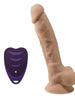 Vibrator SILEX-D 8” Model 1, realist cu testicule, control prin telecomandă, 10 funcții de vibrații, 20 cm, culoarea pielii