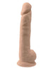 Dildo SILEX-D 15” Model 1, design realist cu testicule, reactiv la căldură, bază cu ventuză, lungime 38 cm, culoarea pielii