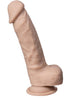 Dildo SILEX-D 7” Model 1, design realist cu testicule, reactiv la căldură, bază cu ventuză, lungime 17.8 cm, culoarea pielii