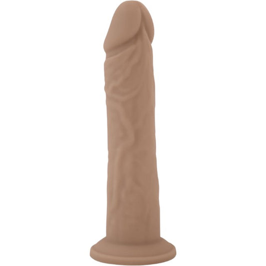 Dildo SILEX-D 8” Model 2, design realist, reactiv la căldură, bază cu ventuză pentru fixare, lungime 20.3 cm, culoarea pielii
