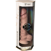 Dildo SILEX-D 9” Model 1 Supreme Edition, design realist cu testicule, reactiv la căldură, bază cu ventuză, 23 cm, culoarea pielii