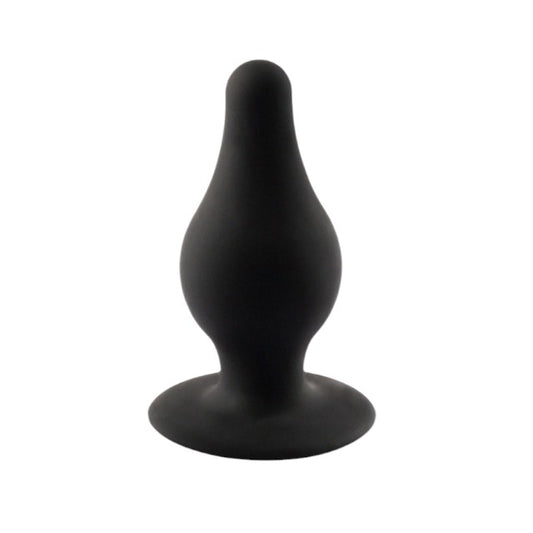 Plug anal SILEX-D S Plug Model 2, din silicon premium, reactiv la căldură, lungime 7.2 cm, diametru 3.4 cm, negru (mărime S)