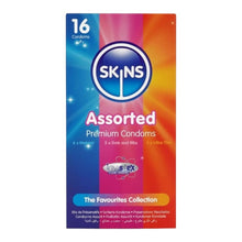 Prezervative SKINS Assorted Premium Condoms, set cu 3 tipuri de prezervative, din latex, 16 bucăți