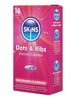 Prezervative SKINS Dots & Ribs Premium Condoms, texturate pentru stimulare intensă, din latex, 16 bucăți
