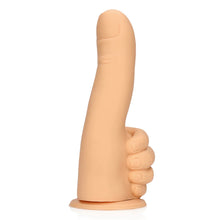 Dildo S-LINE BY SHOTS Thumbs up, în formă de deget, din silicon lichid, cu bază cu ventuză pentru fixare, lungime 17 cm, culoarea pielii