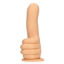 Dildo S-LINE BY SHOTS Thumbs up, în formă de deget, din silicon lichid, cu bază cu ventuză pentru fixare, lungime 17 cm, culoarea pielii