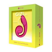 Vibrator dublu SNAIL VIBE Gizi Lite Dual G-spot, cu stimulator clitoris curbat, 5 funcții de vibrație, rezistent la apă, roz