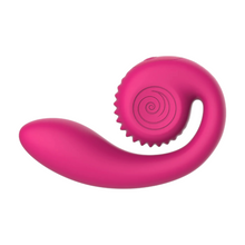 Vibrator dublu SNAIL VIBE Gizi Lite Dual G-spot, cu stimulator clitoris curbat, 5 funcții de vibrație, rezistent la apă, roz