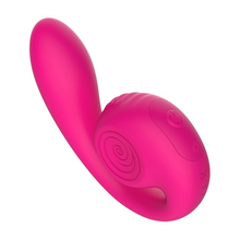 Vibrator dublu SNAIL VIBE Gizi Lite Dual G-spot, cu stimulator clitoris curbat, 5 funcții de vibrație, rezistent la apă, roz