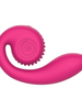 Vibrator dublu SNAIL VIBE Gizi Lite Dual G-spot, cu stimulator clitoris curbat, 5 funcții de vibrație, rezistent la apă, roz