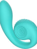Vibrator dublu SNAIL VIBE Gizi, cu striații și stimulator clitoris curbat, 5 funcții de vibrație, 5 viteze, silențios, albastru