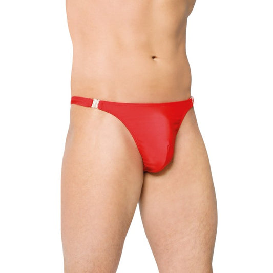 Chilot tanga bărbați SOFTLINE Thong 4432, lenjerie sexy cu cleme ușor de desfăcut, culoare roșu, mărime L