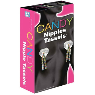 Ornamente comestibile pentru sfarcuri SPENCER & FLEETWOOD Candy Nipples Tassels, gust dulce Tutti Frutti, marime universala