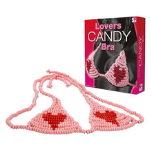 Sutien comestibil SPENCER & FLEETWOOD Lovers Candy Bra, lenjerie sexy pentru femei cu inimi, marime universala, roz și roșu