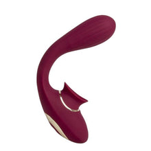 Vibrator dublu S PLEASURES Dual Pleasure, pentru clitoris și punctul G, 10 funcții de vibrație, rezistent la apă, culoare roșu