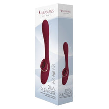 Vibrator dublu S PLEASURES Dual Pleasure, pentru clitoris și punctul G, 10 funcții de vibrație, rezistent la apă, culoare roșu