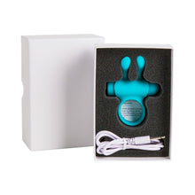 Inel vibrator pentru penis S PLEASURES Rabbit Ring, cu urechi de iepuraș, vibrator detașabil, 10 funcții de vibrație, albastru