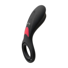 Inel vibrator pentru penis S PLEASURES Remington, cu inel pentru testicule, control prin telecomandă, 9 funcții de vibrație, negru