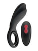 Inel vibrator pentru penis S PLEASURES Remington, cu inel pentru testicule, control prin telecomandă, 9 funcții de vibrație, negru