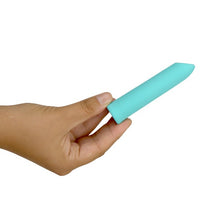 Stimulator clitoris S PLEASURES Velvet Bullet, 10 funcții de vibrație, din silicon medical, rezistent la apă, culoare turcoaz