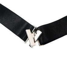 Jartiere SUBBLIME Adjustable Buckles, ajustabile cu catarame argintii, din piele artificială, culoare negru (957476)