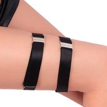 Jartiere SUBBLIME Adjustable Buckles, ajustabile cu catarame argintii, din piele artificială, culoare negru (957476)