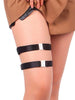 Jartiere SUBBLIME Adjustable Buckles, ajustabile cu catarame argintii, din piele artificială, culoare negru (957476)