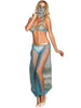 Costum sexy SUBBLIME India Style, set cu sutien, șalvari și accesorii, culoare albastru cu auriu, mărime L/XL (model D-239900)