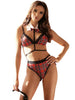 Costum erotic școlăriță SUBBLIME Sexy University Costume, cu sutien, chilot sexy și ham cu papion, mărime L/XL