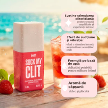 Gel intim INTT Suck my Clit, acțiune triplă de vibrație, pulsație și efect de încălzire progresivă, aromă de căpșuni, 15 ml