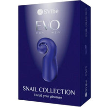 Masturbator SVIBE EVO FOR HIM Snail Collection, în formă de melc, tehnologie Slide’n’Roll, rezistent la apă, culoare albastru închis