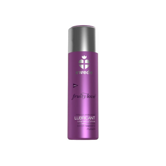 Lubrifiant cu aromă SWEDE Fruity Love Lubricant, pe bază de apă, aromă de zmeură și rubarbă, 50 ml (mov)