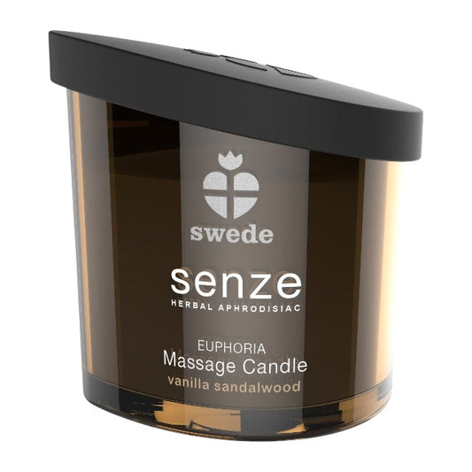 Lumânare pentru masaj SWEDE Senze Euphoria, cu aromă de lemn de santal și vanilie, 50 ml (maro)