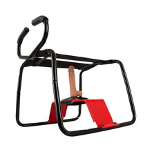 Scaun pentru sex YOU2TOYS The Banger Sex Stool, mobilier erotic pentru poziții sexuale, cu dildo realist inclus, negru cu roșu