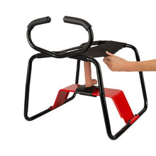 Scaun pentru sex YOU2TOYS The Banger Sex Stool, mobilier erotic pentru poziții sexuale, cu dildo realist inclus, negru cu roșu