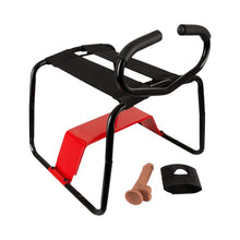 Scaun pentru sex YOU2TOYS The Banger Sex Stool, mobilier erotic pentru poziții sexuale, cu dildo realist inclus, negru cu roșu