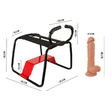Scaun pentru sex YOU2TOYS The Banger Sex Stool, mobilier erotic pentru poziții sexuale, cu dildo realist inclus, negru cu roșu