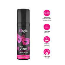 Gel ORGIE Sexy Vibe! Liquid Vibrator - Intense, stimulare clitoris si excitare, efect incalzire si furnicaturi, 15 ml