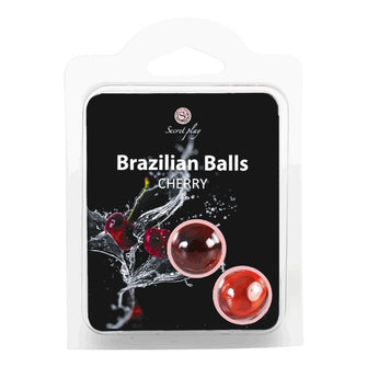 Bile Braziliene - Secret Play Cherry, ulei de masaj pentru corp si zonele erogene, cu aroma de cirese, 1 x 2 bucati