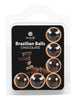 Bile cu ulei de masaj SECRET PLAY Brazilian Balls Chocolate, cu vitamina E, aromă de ciocolată, 6 bucăți