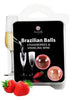 Bile Braziliene - Secret Play Strawberry Sparkling Wine, ulei de masaj pentru corp si zonele erogene, cu aroma de capsuni si sampanie, 1 x 2 bucati