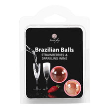 Bile Braziliene - Secret Play Strawberry Sparkling Wine , ulei de masaj pentru corp si zonele erogene, cu aroma de capsuni si sampanie, 1 x 2 bucati