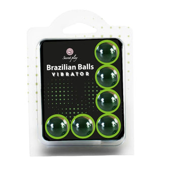 Bile Braziliene - Secret Play Vibrator, ulei de masaj pentru corp si zonele erogene, cu efecte de vibratie, 1 x 6 bucati