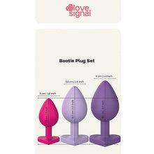Set plug anal DREAMTOYS Triple Heart Love Signal, 3 dopuri de dimensiuni progresive, diametru 3/3.5/4 cm, bază în forma de inimă, multicolore