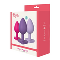 Set plug anal DREAMTOYS Triple Heart Love Signal, 3 dopuri de dimensiuni progresive, diametru 3/3.5/4 cm, bază în forma de inimă, multicolore