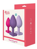 Set plug anal DREAMTOYS Triple Heart Love Signal, 3 dopuri de dimensiuni progresive, diametru 3/3.5/4 cm, bază în forma de inimă, multicolore