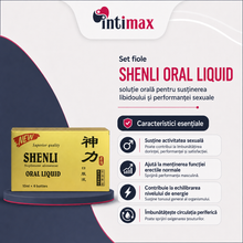Set fiole SHENLI ORAL LIQUID, soluție orală pentru susținerea libidoului și performanței sexuale, cu Tribulus terrestris, 6 fiole