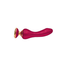 Vibrator Shunga - Sanya Raspberry, cu lumini sincronizate, silentios si discret, 10 functii de vibratie, 18.5 cm, rosu